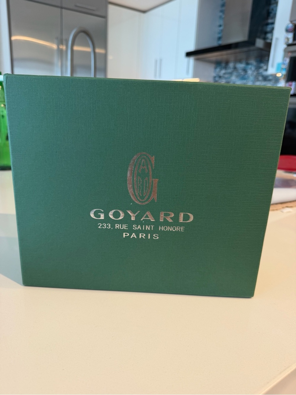 Goyard Forest Green Logo Box with Silver Print